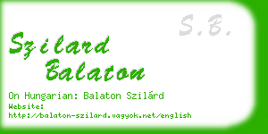 szilard balaton business card
